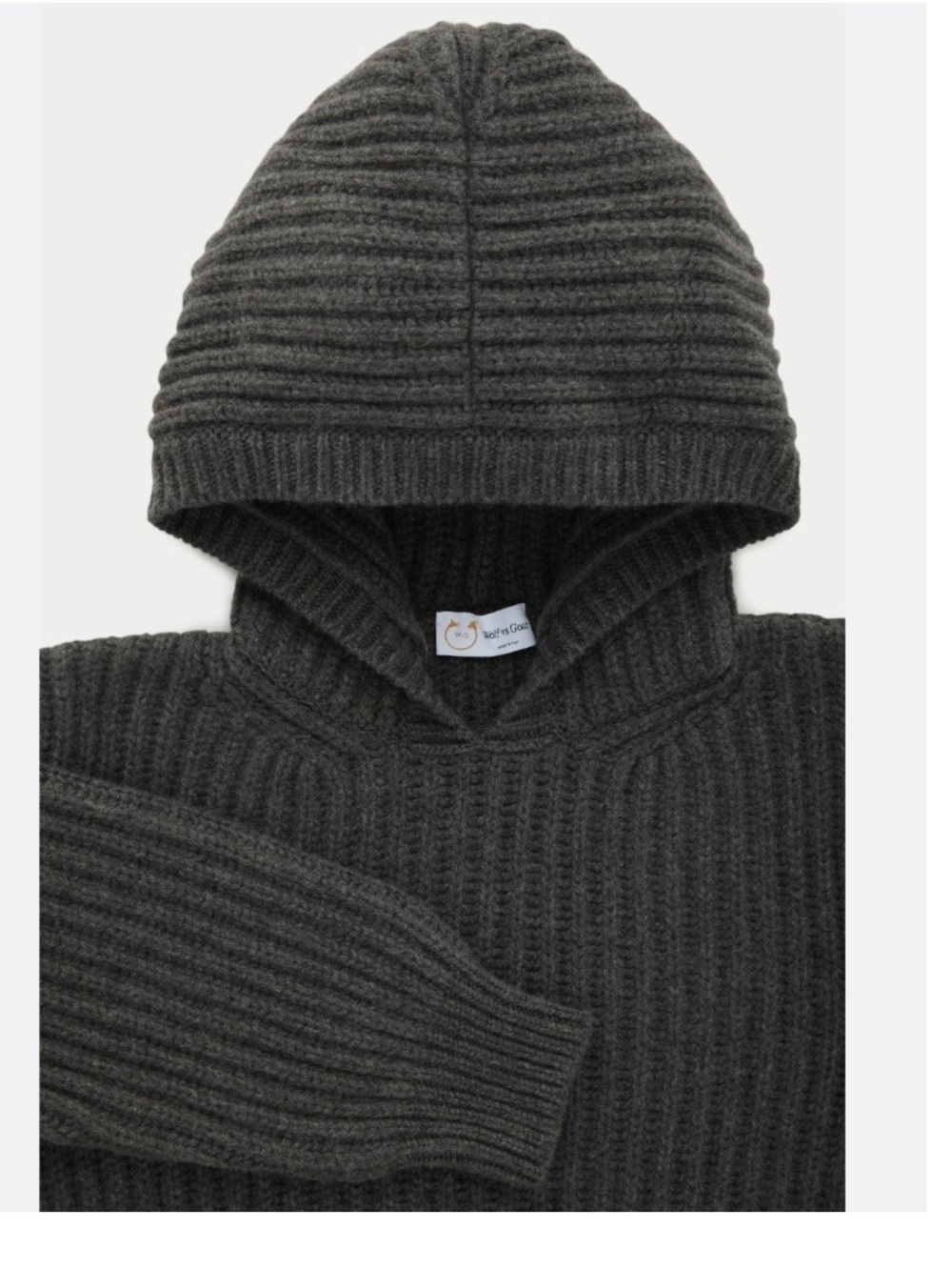 Wolf vs Goat Wool Chunky Pullover Hoodie charcoal
